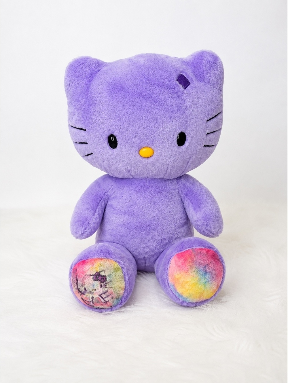 Build-A-Bear Sanrio Hello Kitty Purple Plush Rainbow Feet Stuffed Animal